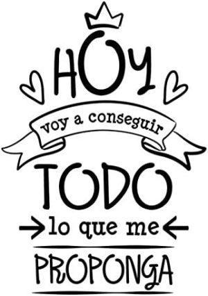 Docliick® Vinilos de pared decorativo con frase decorativa motivadora "HOY VOY A CONSEGUIR TODO." Pegatinas decorativas pared. Decoración casa Docliick DC-19149