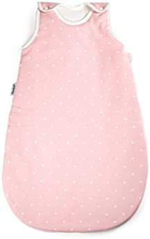 Ehrenkind® Saco de Dormir Redondo para bebé | Arrullo de algodón orgánico | Bolsa de Dormir para bebé para Todas Las Estaciones | Tamaño: 50/56 | Color: Rosa con Puntos Blancos