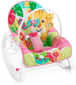 Fisher-Price - Hamaca Crece Conmigo Rock and Roar, Silla para Bebé (Mattel GYC83), Embalaje sostenible, Exclusivo en Amazon