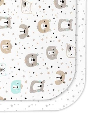 FlyIdeas Juego 2 Pza para Capazo de Bebe Carro y Cochecito 75x35 cm, 100% Algodòn Cert. 2 Sábanas Bajeras Compatibles con Cochecito Oval y Redondo - Made in EU
