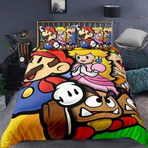 Funda Nórdica Super Mario 200 Unidades De Reemplazo De Cremallera Cepillada, Fácil De Limpiar, Agradable para La Piel Y Suave (Mario 05,Cama 90, 135x200cm)