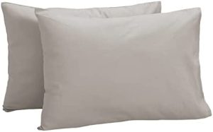 Funda de almohada infantil de 40 x 60 cm, 2 unidades, 100% algodón, funda de almohada con cierre de sobres, cojín para cochecito, ropa de cama, color blanco