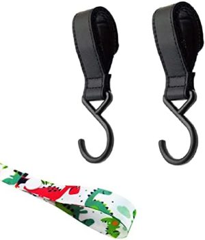 Ganchos Carrito Bebé,Gancho Para Colgar Cochecito,Gancho Silla Paseo Carrito Bebé,Gancho de Ajuste Universal Accesorios,Ganchos para Cochecito, para Bolsas de la Compra,Universal,Negro,2 Piezas