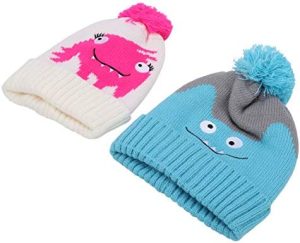 Gorro de punto, gorro de bebé, cómodo hilo de lana lavable para bebés bebés al aire libre invierno(Blue+white)
