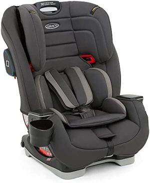Graco Avolve Group 1/2/3 con Asiento de Automóvil Isofix Desde Aprox. 1 Año a 12 Años (9 A 36 Kg), Arnés De 5 Puntos, Carbón, Gris