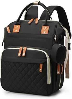 HALOVIE Mochila para Pañales Mochila de Pañales y Biberones Bolsa de Pañales para Bebés Bolso Maternal con Cambiador y Porta Chupones Gran Capacidad Viaje Mochila Carrito Bebe Organizador Cochecito