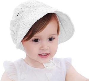 HBselect Sombrero Bebe Niña Sombrero Sol Niña Sombrero Tela Transpirable por Atar Sombrero Bebe Verano Playa