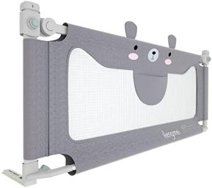 HENGMEI Barrera de seguridad para la cama para niños, protección anticaídas, altura regulable, para bebés y niños, 180 cm, diseño de osito