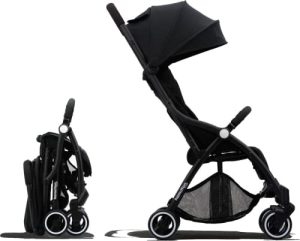 Hamilton by Yoop S1 Plus Silla de Paseo - Modelo 2023 - Ligera, ajustable y maniobrable - Cochecito Premium con tecnología de plegado con una sola mano - Carga hasta 22 kg - Negro