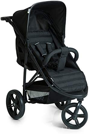 Hauck Rapid 3 - silla de paseo de 3 ruedas con posiciones en respaldo, plegado compacto, plegando con solo una mano, manillar regulable, desde nacimiento hasta 25kg, caviar black (negro)