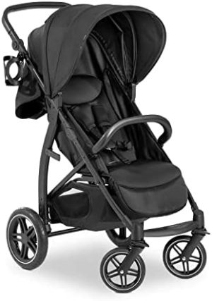 Hauck Silla de Paseo Rapid 4D Air, Carro Bebe, con Ruedas Neumaticas y de Goma, Protección Solar 50+, Cochecito, hasta 25 kg, Altura Ajustable, Ligera, Cesta de la Compra Grande, Negro