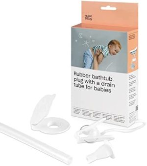 Hylat Baby Manguera de desagüe para bañera de bebé 84-102cm - Compatible con las marcas: Keeper, Maltex, Hylat, Tega, Lapsi, Blanco