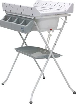 IB-Style - Mesa de cambio con bañera plegable «My Little Farm Grey» | 4 variantes | Colchón cambiador | Cómoda estable cambiador pañales