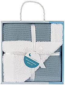 Interbaby Manta Nido de Abeja con Borreguito para bebés en Color Azul petróleo