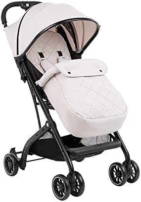 KikkaBoo Silla de Paseo MILEY, Carrito hasta 15 kg, Plegado con Una Mano, Superlegero, Compacto, Tamaño de Cabina, Beige