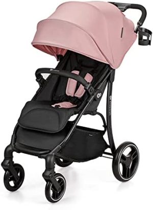 Kinderkraft TRIG2 Silla de Paseo Ligera hasta 24 kg, Carro bebe, Posición reclinada, Plegado con una sola mano, Práctico portavasos, Rosa