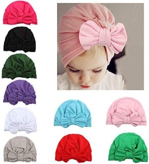 LAEMALLS 10 PCS Baby Sombrero, Beanie Gorra para Bebés, Super Suave Terciopelo, Sombrero de Punto, Elastico Stretch Head Wrap para bebés (0-4 años), accesorio para la fotografía, Otoño Invierno Hut#5