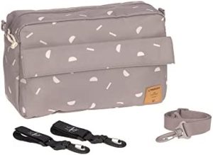 LÄSSIG Organizador de cochecito de bebé Bolsa de hombro Bolsa de cochecito de bebé incl. accesorio de cochecito/Casual Buggy Organizer Bag Blocks taupe