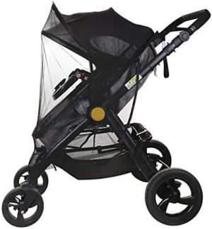 LEMESO Parasol con Mosquitero para Carrito Bebe Parasol Negro con Red para Silla de Paseo