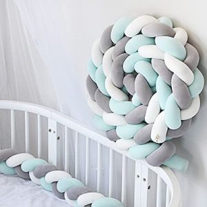 LGZY 3 Trenzas Almohada De Felpa Anudada Serpiente De Cama Trenzada Almohada De Lactancia Parachoques De Cama Tejida Chichonera Cojín Nido Cojín De Serpiente,A2,2m