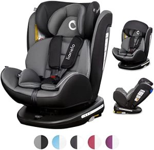 LIONELO Bastiaan Silla de coche Rotación de 360 grados 0-36 kg, Ajuste del respaldo, Almohadillas antideslizantes para el cinturón, Ajuste del reposacabezas de 7 puntos, SideProtect Sistema
