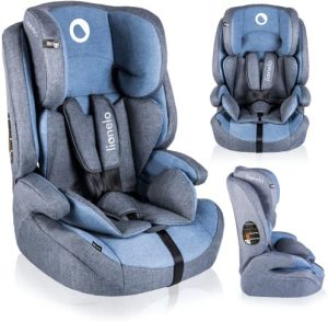 LIONELO Nico Silla de coche para bebés de 9 a 36 kg Reposacabezas con ajuste de 5 puntos Tela FrictResist 300 DEN Cubre parabrisas Cinturones de seguridad de 5 puntos