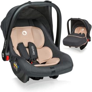 LIONELO Noa Plus Silla de coche 0+ M, Rango de peso: 0-13 kg, Estructura ligera, Función portador, Práctica visera, Tapicería extraíble y lavable, Cinturón de seguridad de 3-puntos