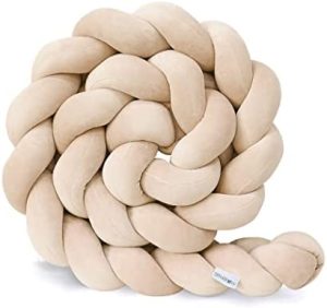 LOVEXIN Cojines Infantiles Decorar la habitacion guardería Almohada Cojín Decorativo Trenzado Esponjoso decoración Infantil habitación,Beige,2.5m