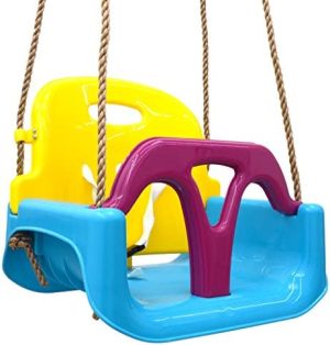 LittleTom 3en1 Silla de Columpio 40x43x33cm Bebé Niño Infantil 6-72 Meses Azul-Amarillo