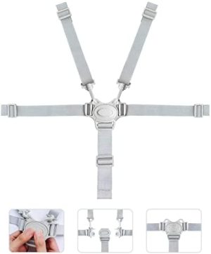 LuLiyLdJ Cochecitos Cinturón de seguridad de 5 puntos, Cinturón de seguridad para trona, Cinturón de seguridad para cochecito ajustable, Cochecitos para trona y cochecitos para bebé