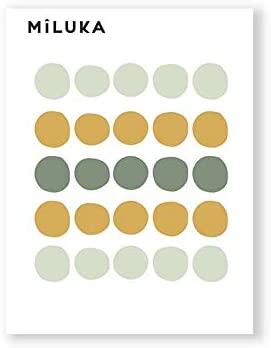 MILUKA Vinilos de Pared Decorativos Puntos Circulos Imperfectos - Pegatinas Pared Decorativas para Decoracion Habitacion Infantil - Sticker Pared Lunares Habitacion Bebe - Verde, Mostaza - 75 uds