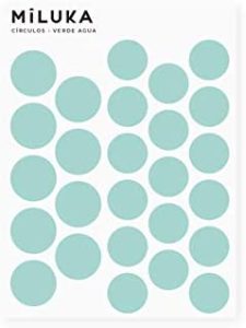 MILUKA Vinilos de Pared Decorativos Puntos Verdes - Pegatinas Pared Decorativas para Decoracion Habitacion Infantil - Sticker Pared Lunares Habitacion Bebe - Circulos - 52 uds (Verde agua)