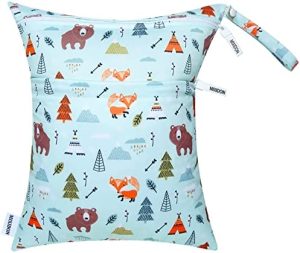 MIXIDON Bolsas de Pañales Impermeable Reutilizable Wet Bag, Bolsas de Pañales Bebe, Portátil Bolsa Mamá, Wet Bag Guardería, Organizador de Maquillaje, Viajes, Playa, Piscina, Gym, Pattern 8