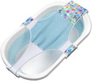 MOOKLIN ROAM Recién Nacido baño del bebé Soporte del Asiento, Hamaca de Baño Antideslizante con Tejido de Malla Doble, Asiento Seguridad de Bañera de Bebé para 0-36 meses - Azul