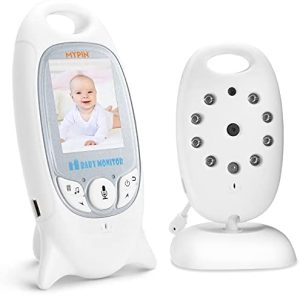 MYPIN Cámara Vigilancia Bebé Vigilabebés con Cámara Monitor de Bebé Inteligente con Pantalla LCD 2.4",2.4GHz,Visión Nocturna Infrarroja,Comunicación Bidireccional,VOX,Monitoreo de Temperatura