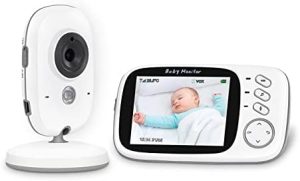 MYPIN Vigilabebés Inalambrico con Cámara Vigilancia Bebé Monitor de Bebé Inteligente con Pantalla Digital LCD 3.2'',Visión Nocturna,Comunicación Bidireccional,VOX,Monitoreo de Temperatura
