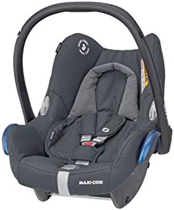Maxi-Cosi CabrioFix Silla coche bebé grupo 0+, reductor recién nacidos, sistema de protección lateral, capota solar, portabebés 0-12 meses (0-13 kg), color Essential Graphite