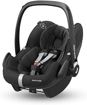 Maxi-Cosi Pebble Pro i-Size - Silla de coche bebé grupo 0+, cojín reductor para recién nacidos, reposacabezas ergonómico, 0-12 meses, 45-75 cm, Essential Black