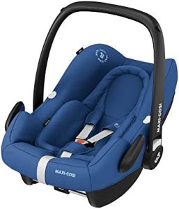 Maxi-Cosi Rock i-Size Silla Auto Grupo 0+, portabebé aprobado para viajar en avion, silla coche bebé recién nacido hasta 12 meses, Essential Blue (azul)