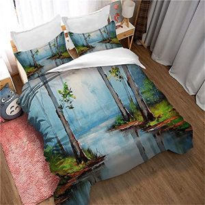 MeeTe Diseño De Funda Nórdica Doble Individual Naturaleza Artística | Funda Nórdica para Ropa De Cama con Funda De Almohada A Juego (Imagen 01,Cama 105, 200x200cm)