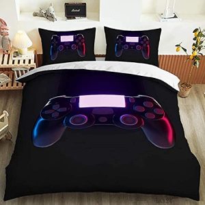 MeeTe Gamer Gamepad Controlador De Videojuegos Funda Nórdica 200 Unidades Reemplazo De Cremallera Cepillado, Fácil De Limpiar, Agradable para La Piel Y Suave (D,Cama 90, 135x200cm)
