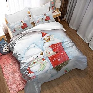 MeeTe Ilustración De Dibujos Animados Funda Nórdica Juego De Cama Edredón con Funda De Almohada, Reversible, Poliéster, Ropa De Cama King Size (Cama 135-150, 220x240cm,Estilo 06)