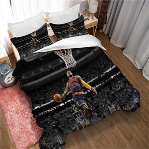 Meet Baloncesto Lebron James - Set con Funda Nórdica Y 2 Fundas De Almohada, Algodón, Estampado (Estilo 02,(150x200cm)-Cama de 90)