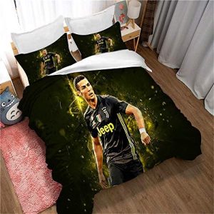 Meet Funda De Edredón Fútbol Cristiano Ronaldo Juego De Cama Juego De 3 Piezas (Funda Nórdica + 2 Fundas De Almohada) Rey Soltero (Estilo 06,(220x 240cm)-Cama de 150/160)
