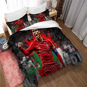 Meet Juego De Funda Nórdica Football Cristiano Ronaldo En Poliéster-algodón, Multicolor, para Cama Doble (Estilo 05,(220x 240cm)-Cama de 150/160)