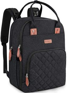 Mochilas para Pañales Biberones,Multifuncional Impermeable Mochila Maternidad,Gran Capacidad Bolso Cambiador Bebe con Bolsillo Térmico para Biberones (Negro)