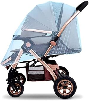 Mosquitera Carrito Bebe Universal, Mosquitera Carro Bebe, Mosquitera para Cochecitos, Mosquitera Bebé Silla de Paseo y Cuna de Viaje Resistente, para Capazo,Silla de Paseo (Azul)