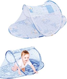Mosquitera Para Bebé Cuna Tienda - Plegable PortáTil BebéS Cama Con Cremallera De Peso Ligero Emergente Viaje Familias Azul 108 * 60 * 38cm
