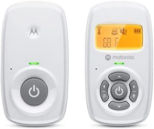 Motorola AM24 / MBP24 Baby Monitor Audio - DECT Monitor de bebé digital - Pantalla de temperatura ambiente - Micrófono de alta sensibilidad con función de conversación bidireccional