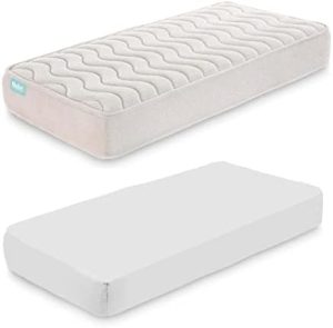 Nalui-Colchón Cuna 70 x 140 cm Baby One con Núcleo Equilibrado HR, Suave, Transpirable y Acolchado Strech. Hipoalergénico | Certificado Oeko-Tex® | Altura ± 12cm | Hecho en España + Protector Tencel